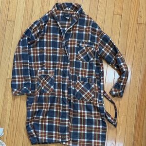 Natural Hadway Vintage Cotton Flannel Robe